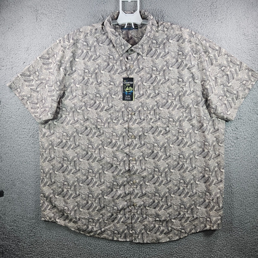 NEW Roundtree & Yorke Performance Shirt Men 3XT Vented Leaf Light Brown Outdoor